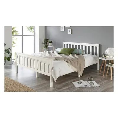 Solid White Wood Shaker Bed Frame, Super King,Frame Only