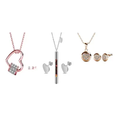 Jewellery Set, Love Pendant and Earring Set,Silver,Two