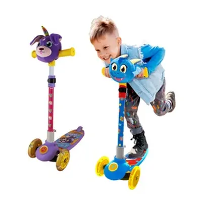 Three Wheeled Perrycornio or Draky Plush Head Scooter, Draky