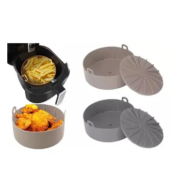 Multifunctional Reusable Silicone Air Fryer Pot, Grey,S