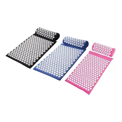 Acupressure Mat and Pillow Set, Blue with white spikes