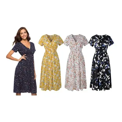 Summer Flower Dress, Navy,UK 10