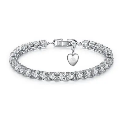 Brilliant Cut Simulated Tennis Bracelet, Nan