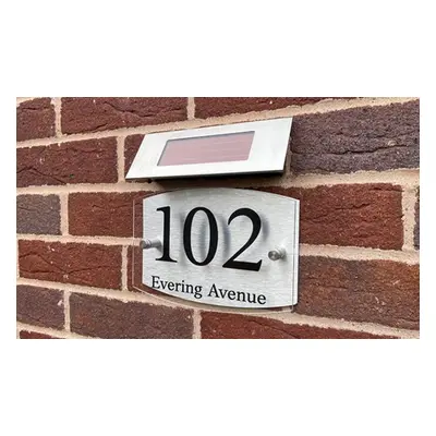 Personalised Curve Metal Acrylic Door Sign with Solar Light