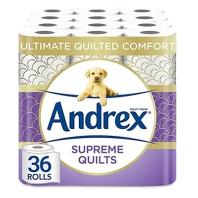 Andrex Supreme Quilts Toilet Tissue Roll, 36 Rolls