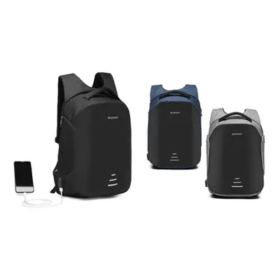 Kono Reflective USB Backpack, Grey