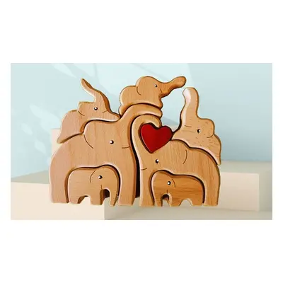 Custom Wooden Elephants Family Puzzle; Delivery not Included