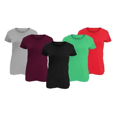 Pack of Three Soft Cotton Basic T-Shirts,Red,XL