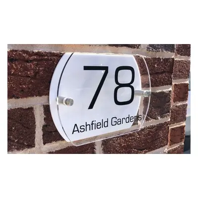 Oval Curve White Door Sign