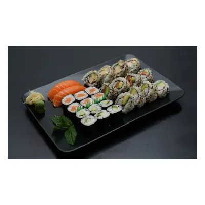 52-piece sushi platter for four people with a soft drink each