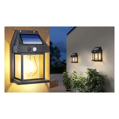 Motion Sensor Solar Wall Lights, Black,Four-Piece