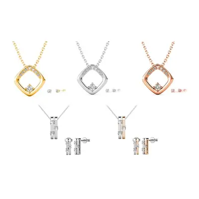 Eira Wen Pendant and Earrings Set Made with Crystals from Swarovski®,Crystal Solitaire Pendant a