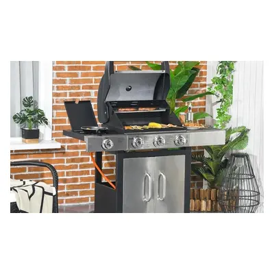 Outsunny Gas Barbecue Grill, Four Burner