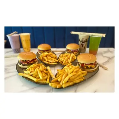 For Four, Signature Burger with Fries