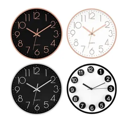 12 Wall Clocks,Rose Gold and Black Wall Clock