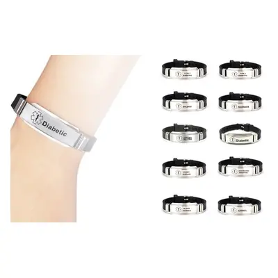 Stainless Steel Medical ID Warning Bracelet, Asthma