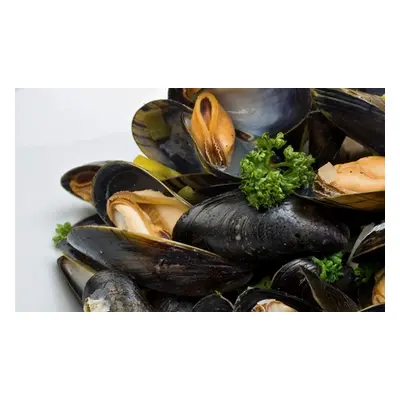 For two, Moules Marinieres with glass of Prosecco