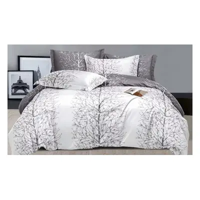 Reversible Design Easy Care Duvet Set, King,Silver