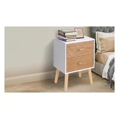 HomCom Bedside Table with 2 Drawers