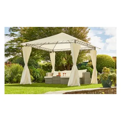 Garden Gear 3m x 3m Metal Gazebo with Cream Roof and Curtains