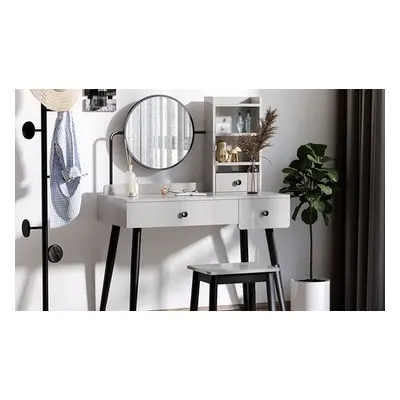 HomCom Dressing Table with Stool, White