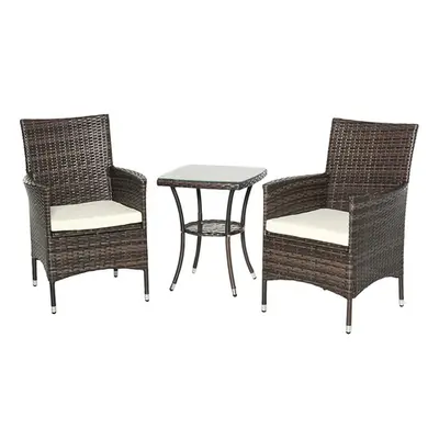 Outsunny Three-Piece Outdoor Rattan-Effect Bistro Set, 841-094BN