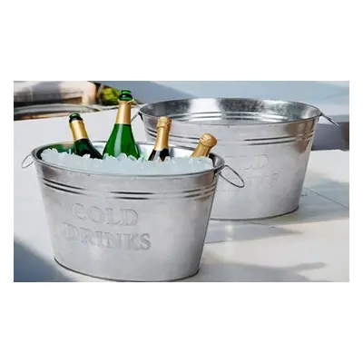 Large Galvanised Steel Cold Drinks Cooler Ice Bucket