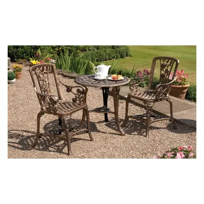 Three-Piece Rose Bistro Set, Pewter