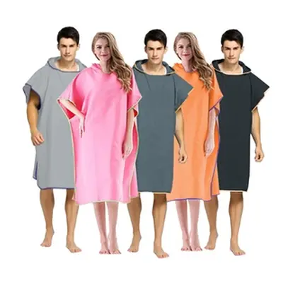 Blu Apparel Microfibre Changing Dry Robe,Beach Poncho, Orange