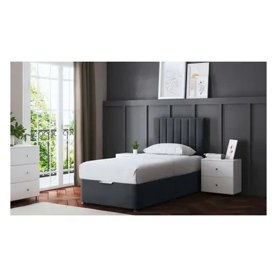 Amelia Panel Divan Bed, Silver, Small Double ,with Mattress