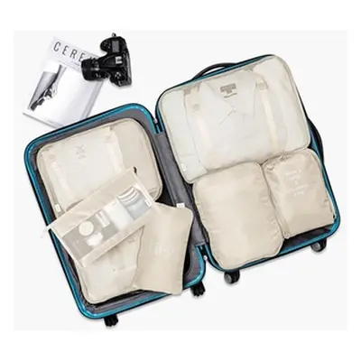 7 Pieces of Lightweight Travel Luggage Organisers, Blue