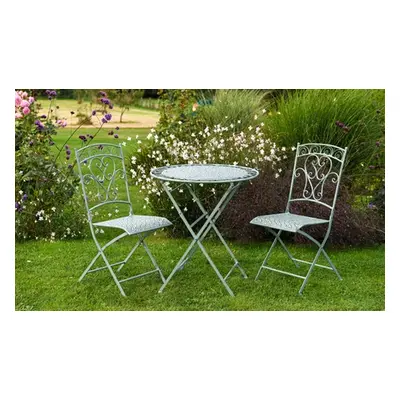 Wrought Iron Garden Bistro Set,Antique White