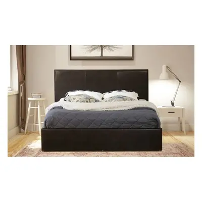 Modernique Bed Frame with Hidden Storage, Black,Double