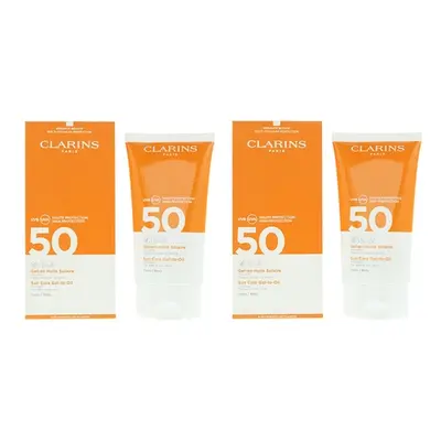 Pack of Two Clarins SPF50 Sun Care Gel To Oil 150ml