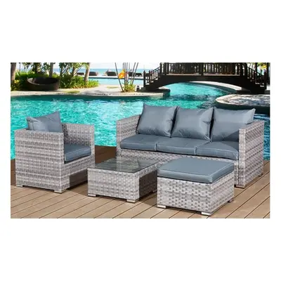 Rattan-Effect Five Seater Sofa Set