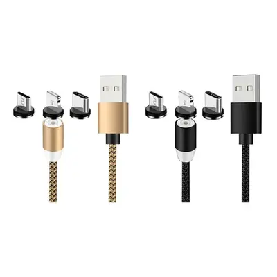 3 in 1 Magnetic Charging Cable, 1m,Gold,One