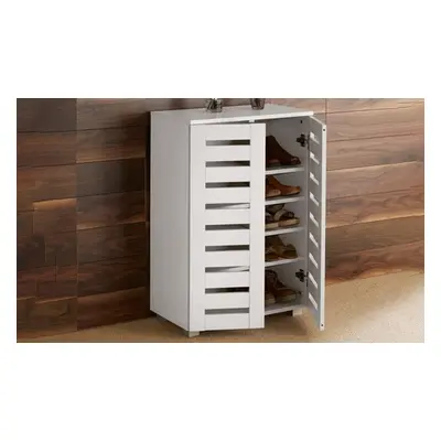 Norway Two- or Three-Door Shoe Cabinet, Two-Drawer Shoe Storage Cabinet,White