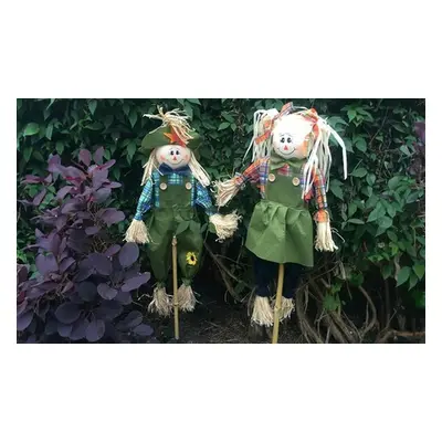 4ft Scarecrow Set Selection, Mr & Mrs Feathertop,Two