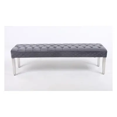 Modernique Velvet Dining Bench , Cream, Large