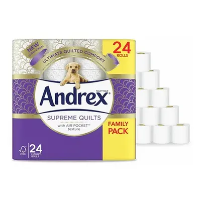 Andrex Fragrance-Free Toilet Rolls, 24 Packs