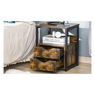 HomCom Side Table with Two Drawers