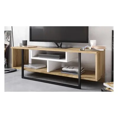 Asal 120cm Wide TV Stand, Walnut White