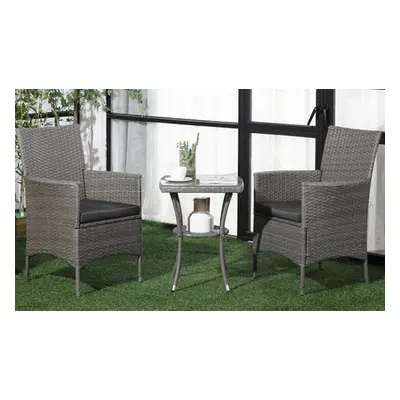 Outsunny Three-Piece Rattan-Effect Bistro Set