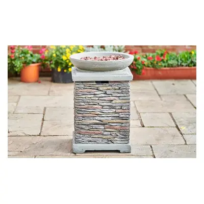 Teamson Home Square Stone Finish Fire Pit