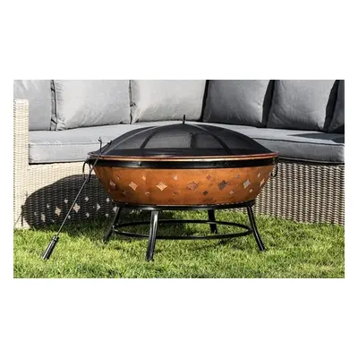 Teamson Home Outdoor Round Steel Wood Burning Fire Pit