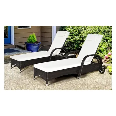 Outsunny Rattan Patio Lounge Chair Set