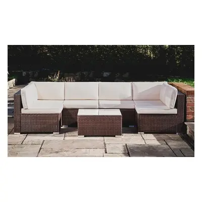 Teamson Home Seven-Piece Rattan Outdoor Sofa Set