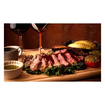 For two, 20oz Tomahawk Steak to share with sides sharing dessert & a bottle of Malbec