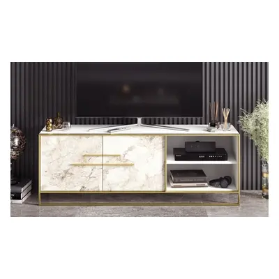 Decorotika Polka TV Stand, Black Marble Effect