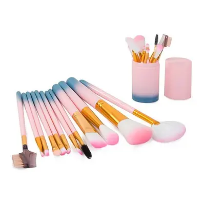 Set of 12 Make-up Brushes with Case, One